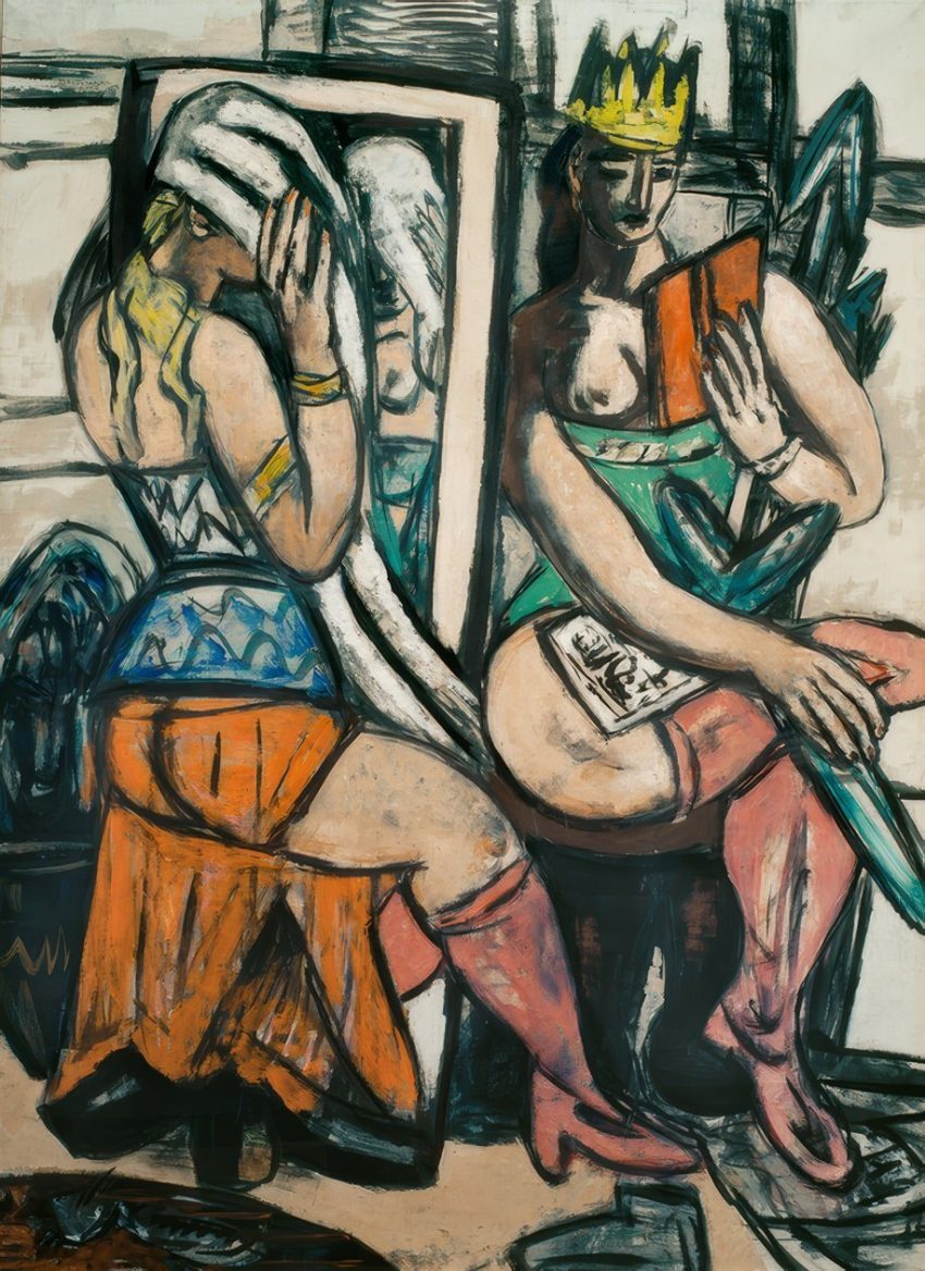 Twee actrices in de kleedkamer Zwei Schauspielerinnen bei der Garderobe Max Beckmann 1946