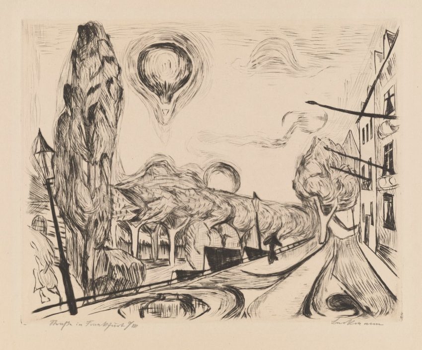 Landschap met ballon Landschaft mit Ballon Landscape with Balloon Max Beckmann