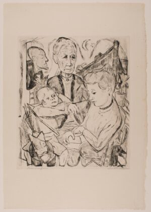 () "Family Scene" Family bord 2 uit de portfolio "Faces", Max Beckmann