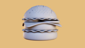 Hamburger 3d v3clay