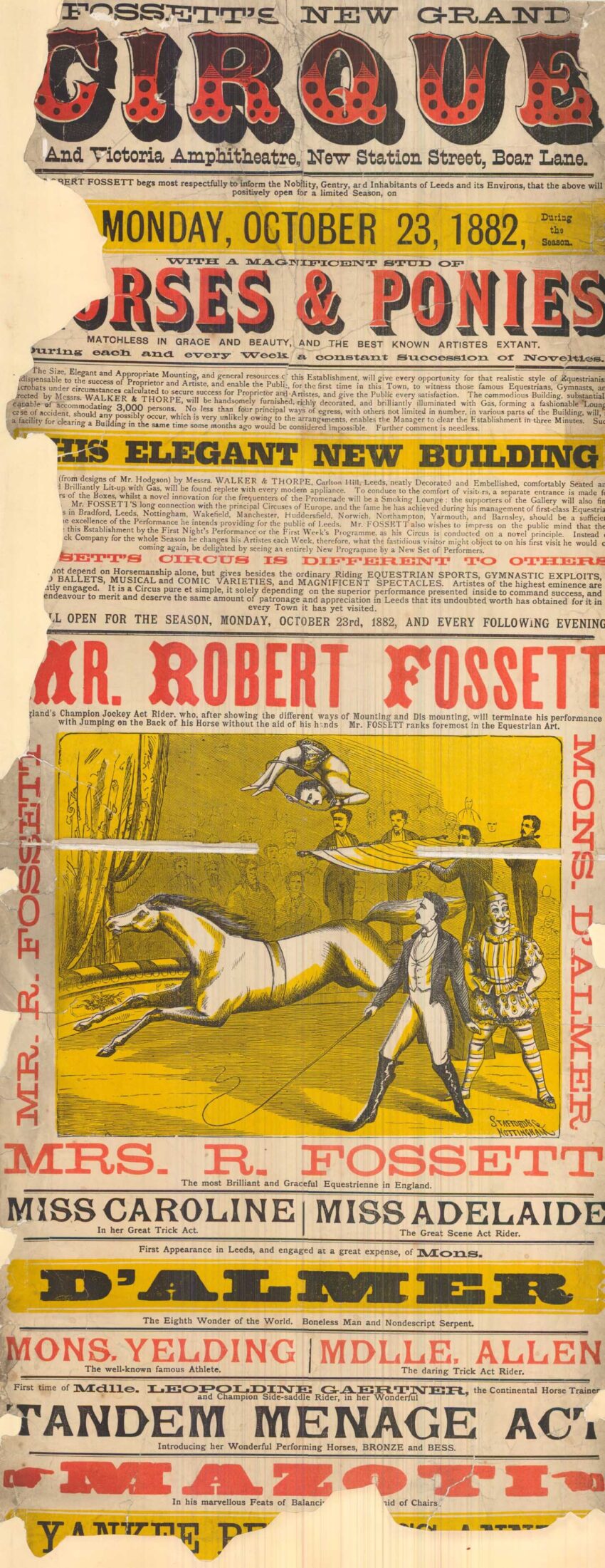 poster "New Grand Circus Victoria Amphitheatre" - Mr Robert Fossett